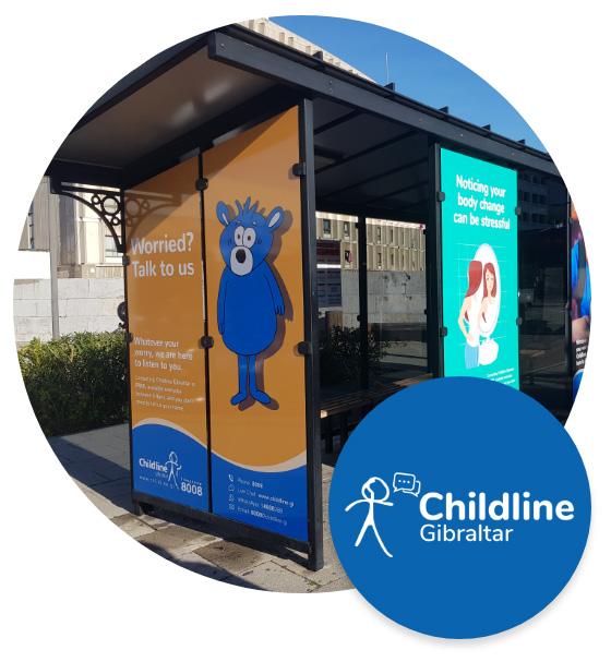 Childline Gibraltar Bus shelter advertising Image